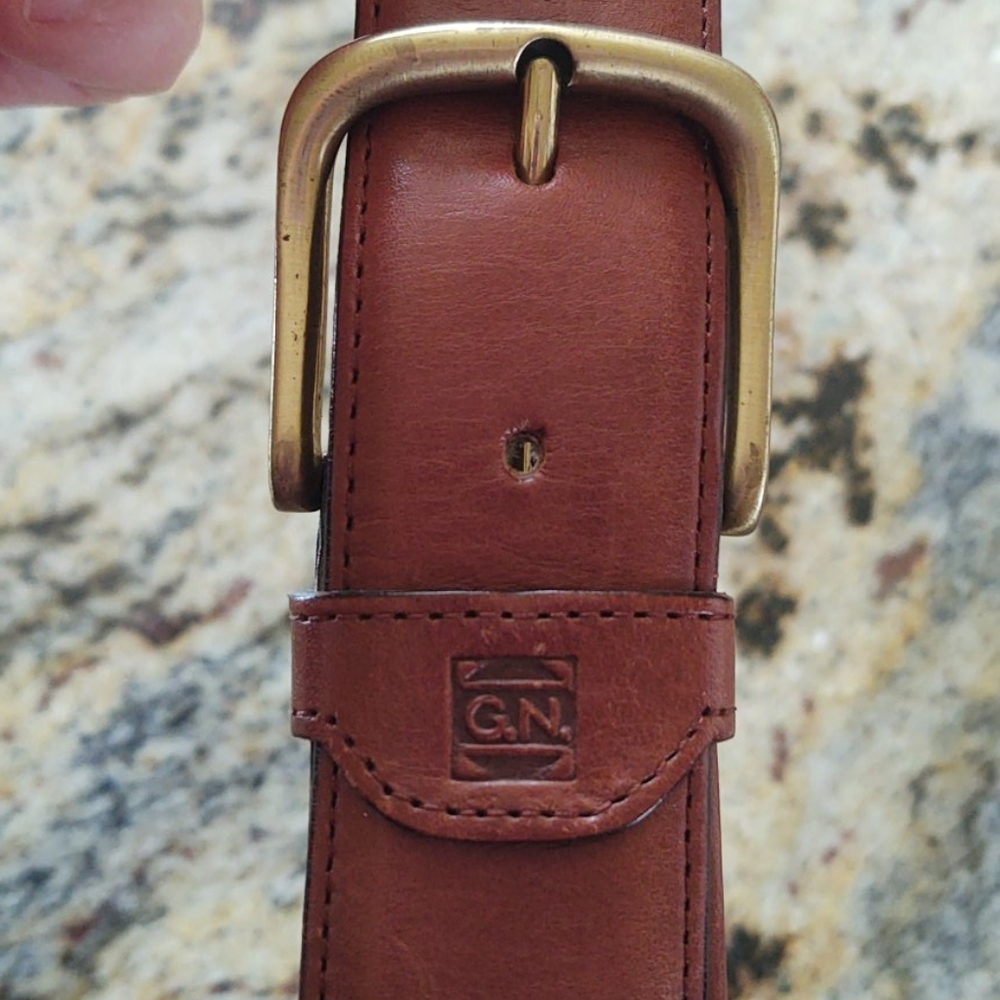 LEATHER travel belt with inner zipper, from the 80s - Picture 2 of 12